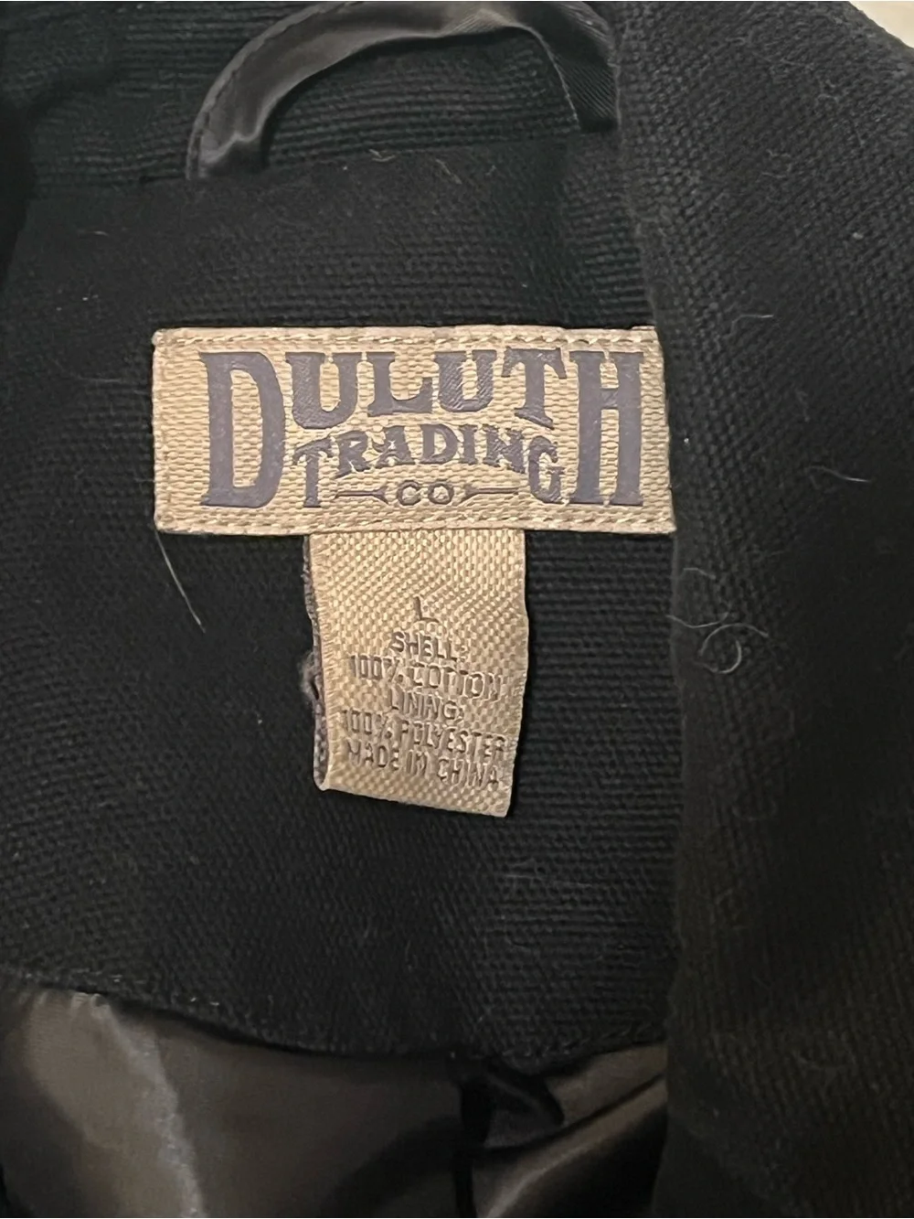 Duluth Trading Co Chore Blazer Mens Size Large Black Cotton Workwear Jacket